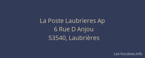 La Poste Laubrieres Ap
