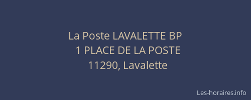 La Poste LAVALETTE BP