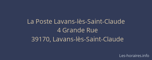 La Poste Lavans-lès-Saint-Claude