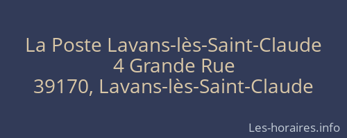 La Poste Lavans-lès-Saint-Claude