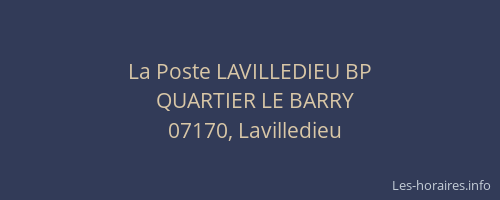La Poste LAVILLEDIEU BP