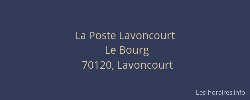 La Poste Lavoncourt