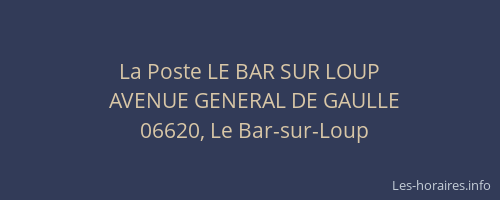 La Poste LE BAR SUR LOUP