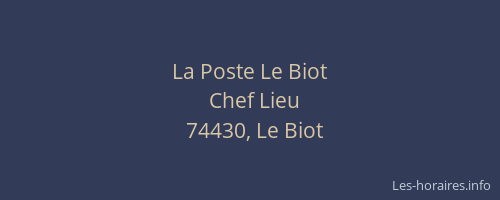 La Poste Le Biot