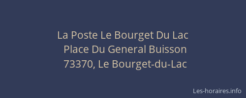 La Poste Le Bourget Du Lac