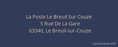 La Poste Le Breuil Sur Couze