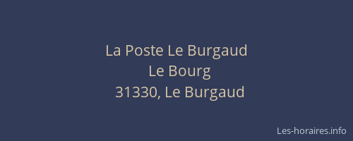La Poste Le Burgaud