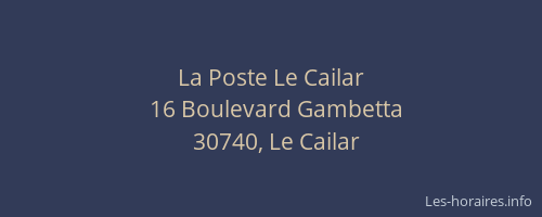 La Poste Le Cailar