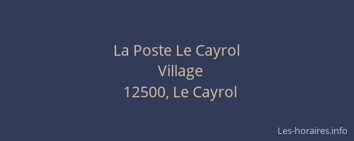 La Poste Le Cayrol