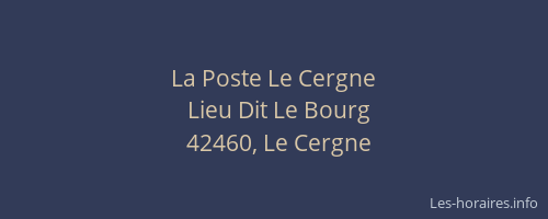 La Poste Le Cergne