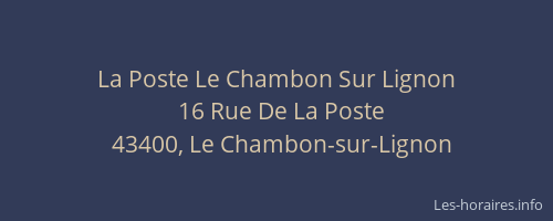 La Poste Le Chambon Sur Lignon