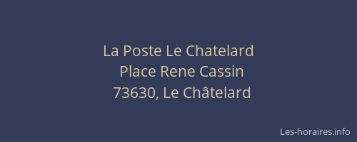 La Poste Le Chatelard