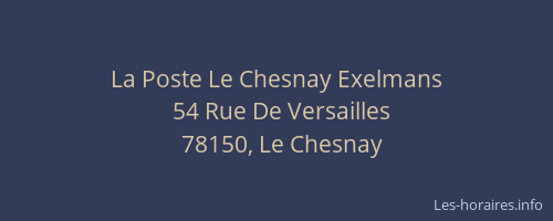 La Poste Le Chesnay Exelmans