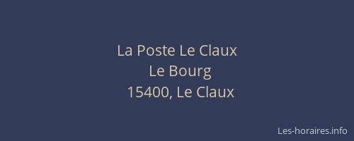 La Poste Le Claux