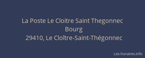 La Poste Le Cloitre Saint Thegonnec