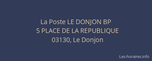 La Poste LE DONJON BP