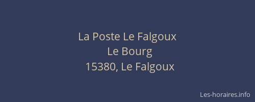 La Poste Le Falgoux