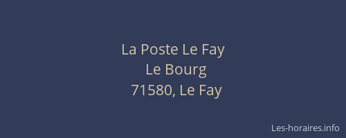 La Poste Le Fay