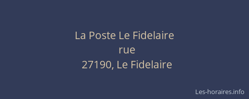 La Poste Le Fidelaire