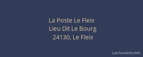 La Poste Le Fleix