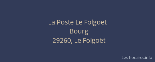 La Poste Le Folgoet
