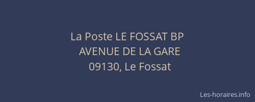La Poste LE FOSSAT BP