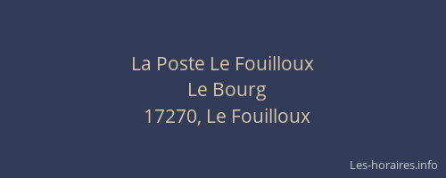 La Poste Le Fouilloux