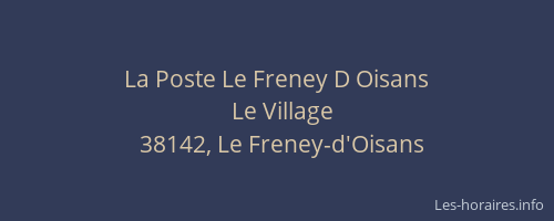 La Poste Le Freney D Oisans