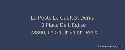 La Poste Le Gault St Denis