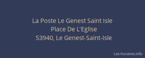 La Poste Le Genest Saint Isle