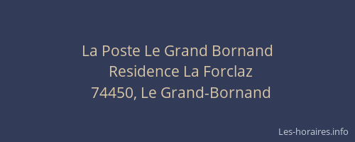 La Poste Le Grand Bornand