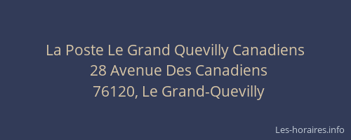 La Poste Le Grand Quevilly Canadiens