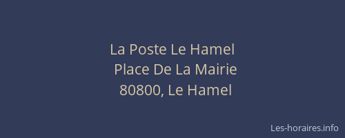 La Poste Le Hamel