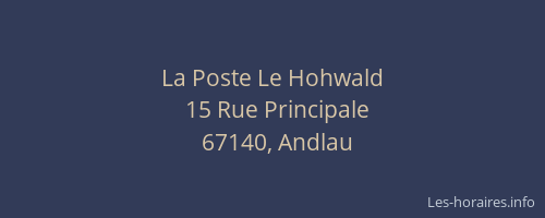 La Poste Le Hohwald