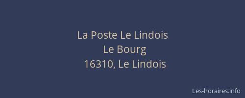 La Poste Le Lindois