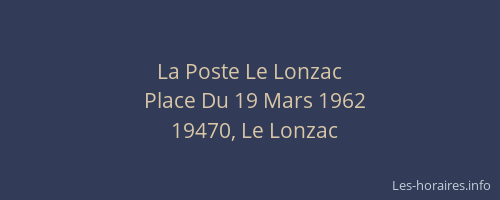 La Poste Le Lonzac