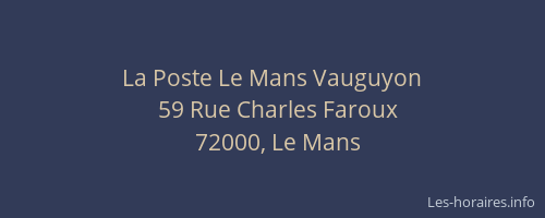 La Poste Le Mans Vauguyon