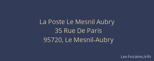 La Poste Le Mesnil Aubry
