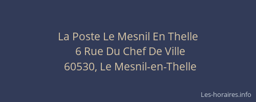 La Poste Le Mesnil En Thelle