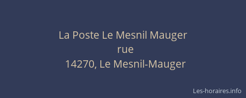 La Poste Le Mesnil Mauger
