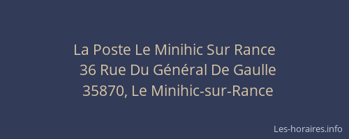 La Poste Le Minihic Sur Rance