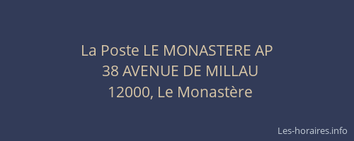 La Poste LE MONASTERE AP