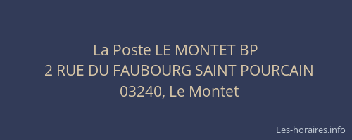 La Poste LE MONTET BP