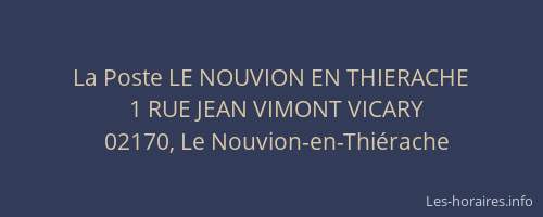 La Poste LE NOUVION EN THIERACHE