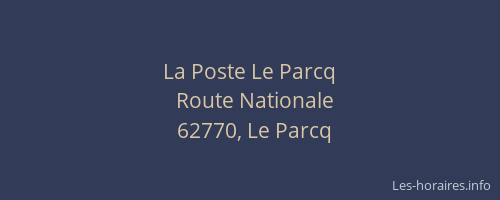 La Poste Le Parcq