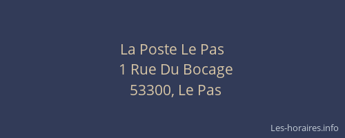La Poste Le Pas