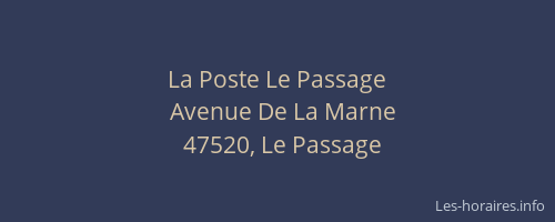 La Poste Le Passage