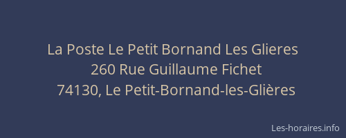 La Poste Le Petit Bornand Les Glieres