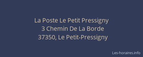 La Poste Le Petit Pressigny