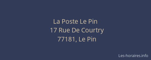 La Poste Le Pin